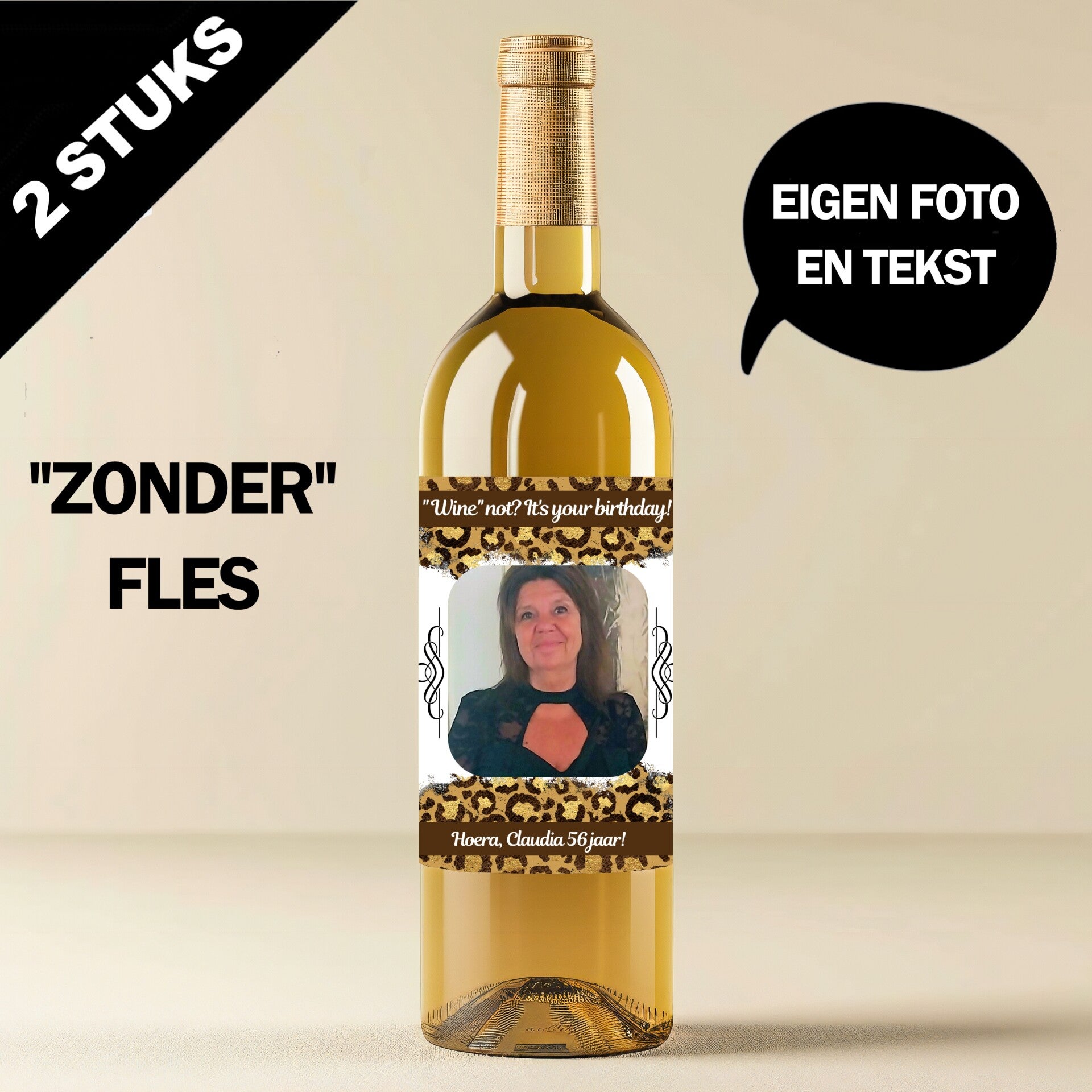 Verjaardag wijnfles etiketten wijn cadeau maken met eigen foto
