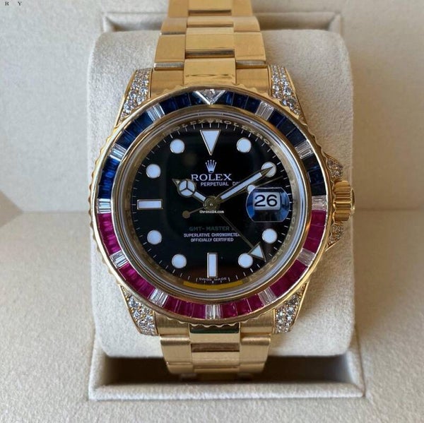 ROLEX GMT PEPSI WITH SAPPHIRES AND RUBIES
