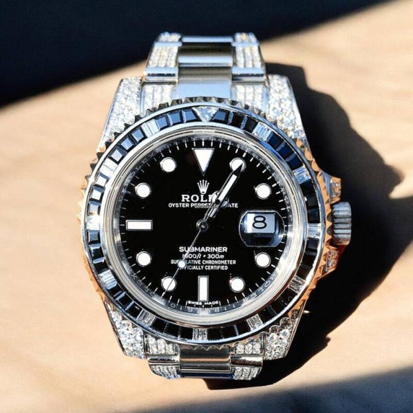 ROLEX SUBMARINER BLACK AND DIAMONDS