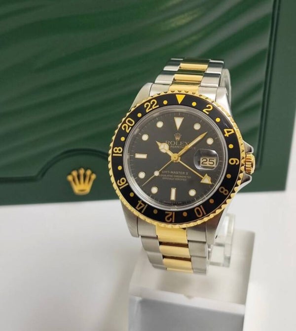 ROLEX GMT MASTER 2 1991 GOLD AND SILVER
