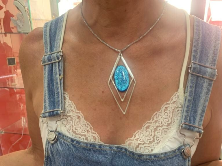 Collier argent 925 et verre