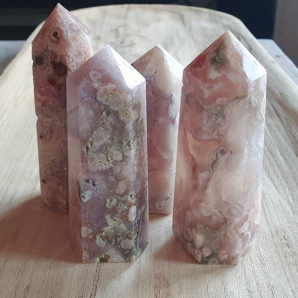 Flower Agaat Obelisk Punt (roze)