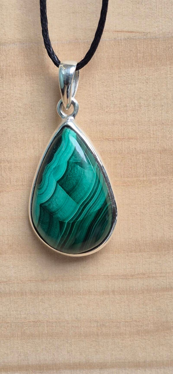 Malachiet Hanger Sterling Zilver