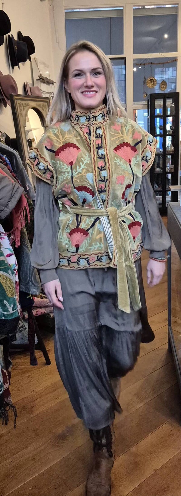 Gilet Suzani Oker Geel