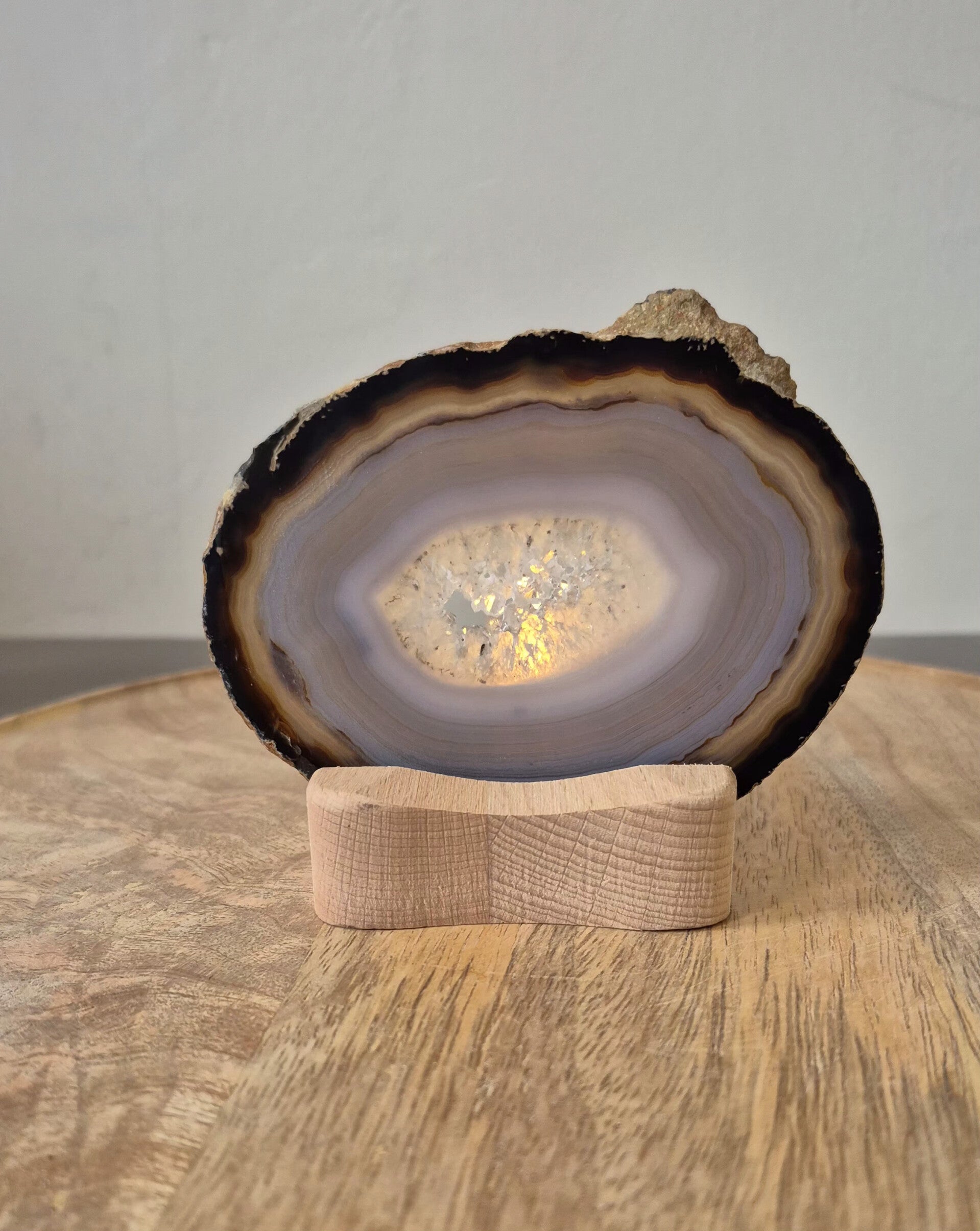 Agaat op Standaard Zwart (waxinelicht)