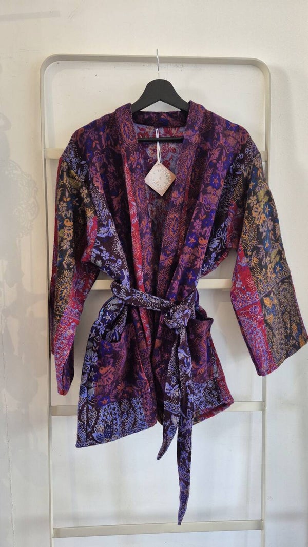 Kimono " Tibetan" Wol Blend Diverse Kleuren