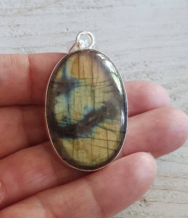 Labradoriet Hanger India Zilver