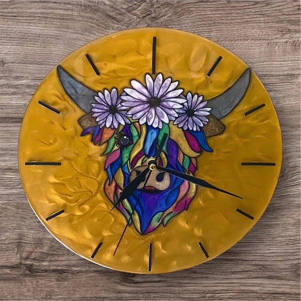Highland Cow Clock