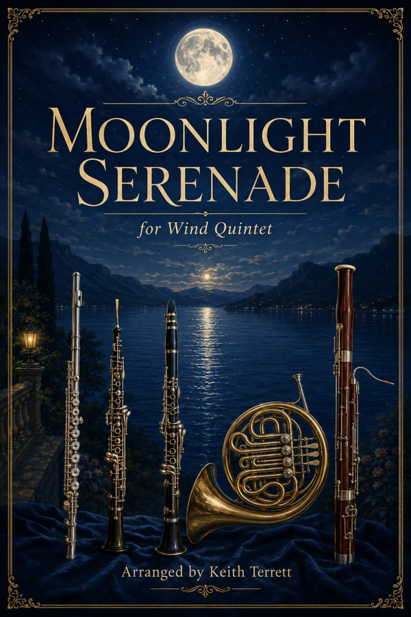 Moonlight Serenade for Saxophone Quintet (A, A, T, B & Bass)