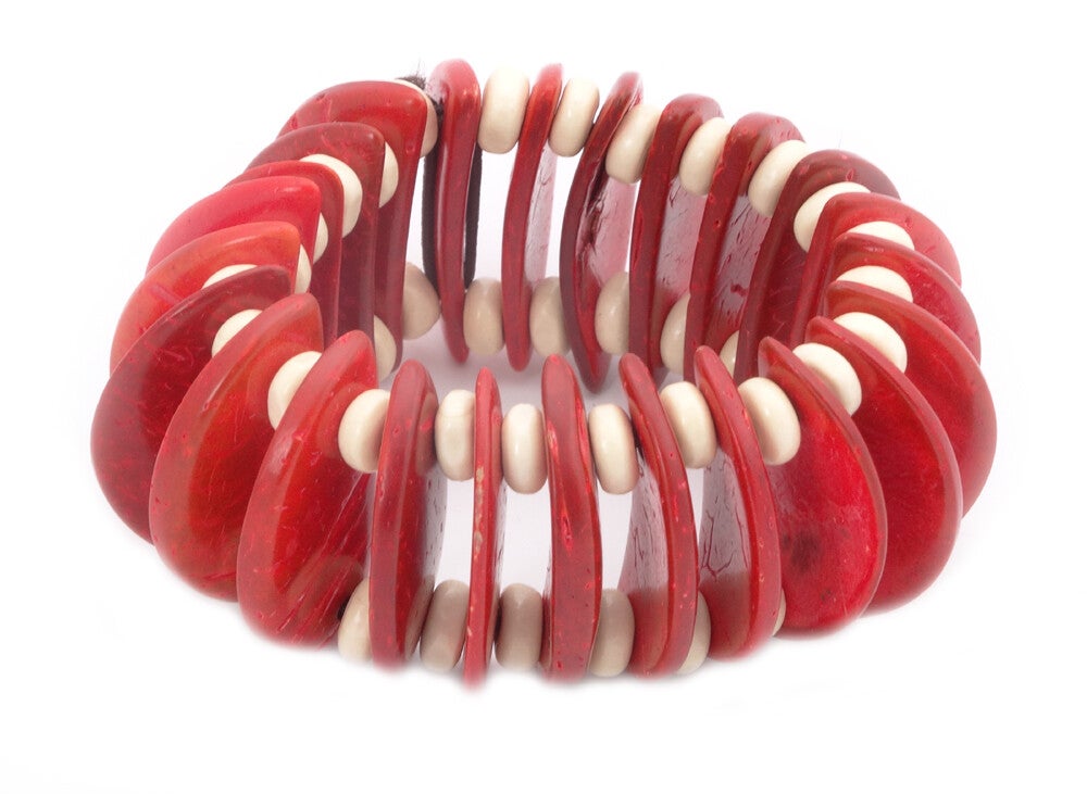 Kokosnoot armband rood