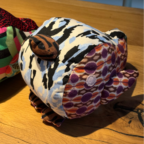 Troostknuffel Vogel gemaakt van kleding van oma Sandra Creaties