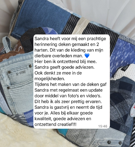 Herinneringsdeken gemaakt van dierbare kleding | Review | Sandra Creaties