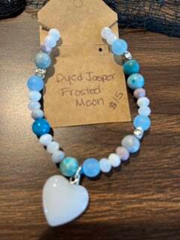 Dyed Jasper & Frosted Moon Beads