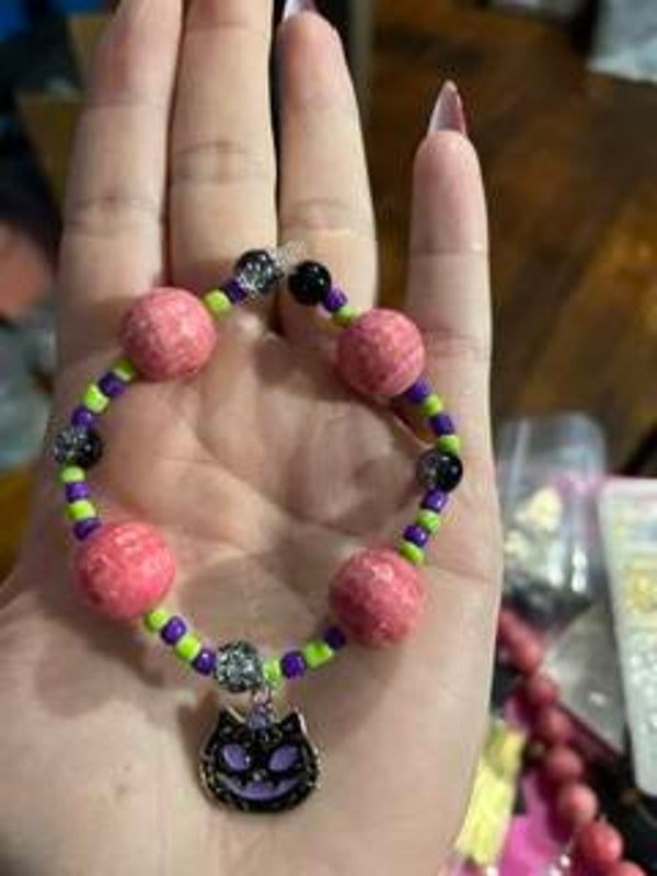 Purple/Black Cat Bracelet