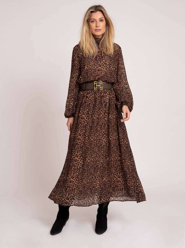 FIFTH HOUSE LUIPAARDPRINT MAXI-JURK ROCCO MAXI DRESS