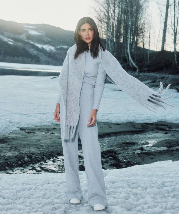 JOSH V MIRELLE high rise wide leg broek met glitter - grey blue glitter