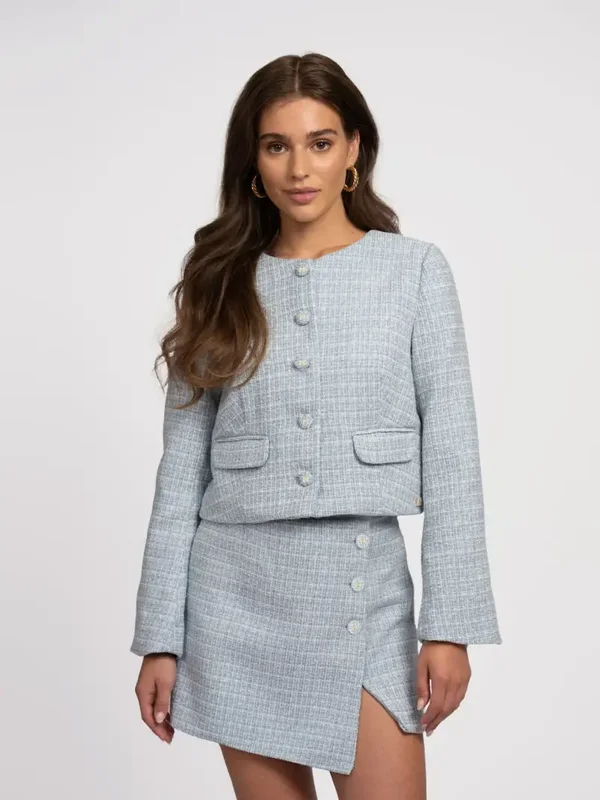 2405 NIKKIE X Anna Nooshin SELECTED BY ANNA NOOSHIN Kort tweed jack Kline Jacket