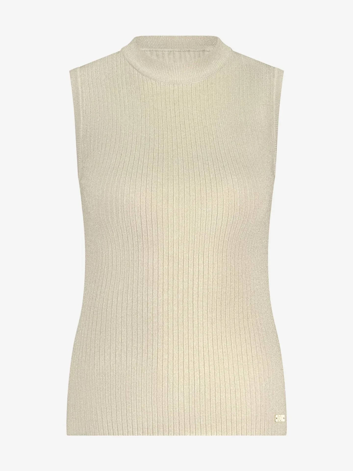 NIKKIE Aansluitende tank top met glitters Idah Top CREAM