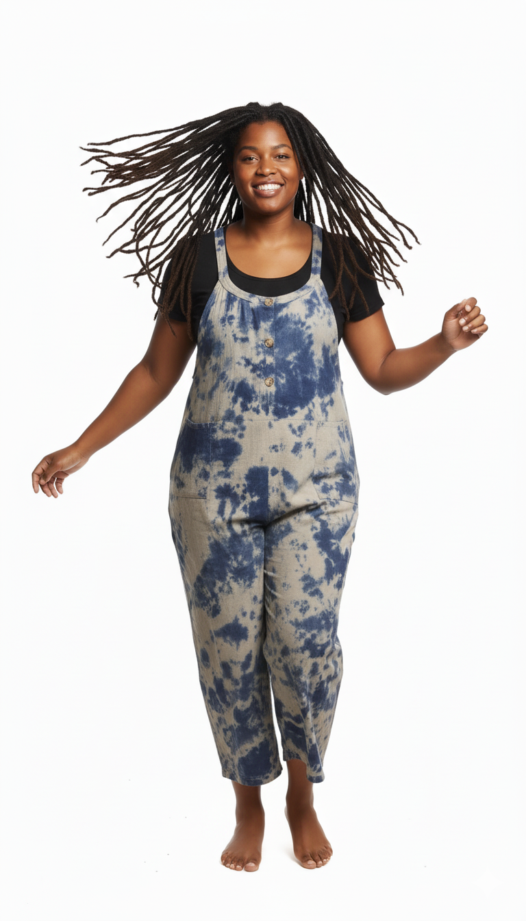 Navy blue overalls.  Med Lrg.