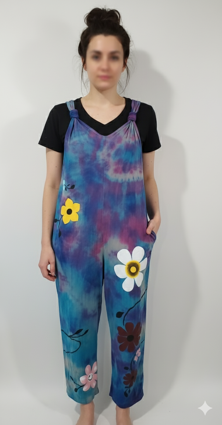 Hippie Flower Overalls. Med
