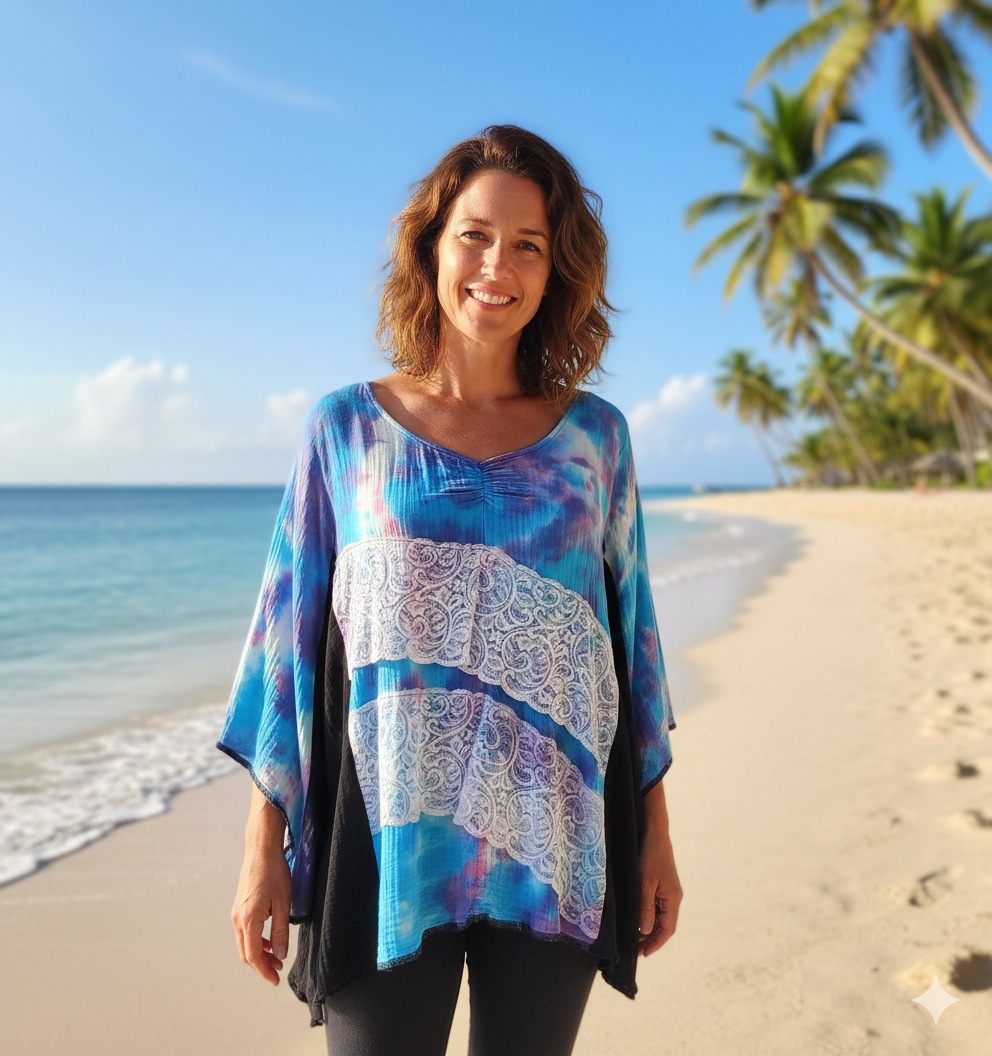 Ethnic Vibe Angled Top.  One of a kind