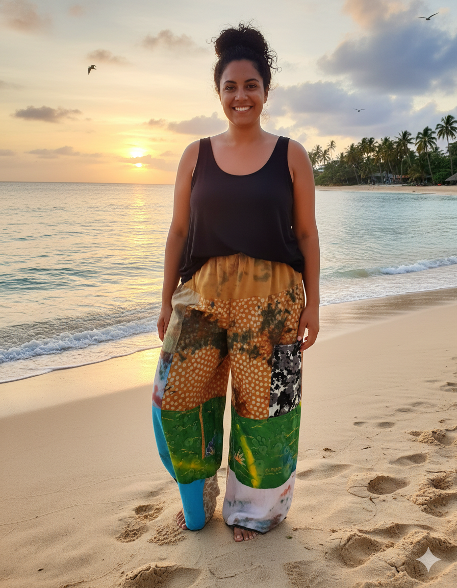 Puzzle Tie Dye pants.  Med/Lrg