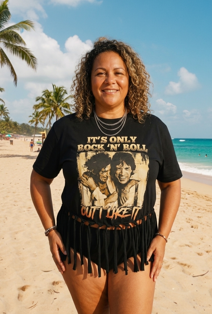 Rolling Stones tassel Tee. Size L