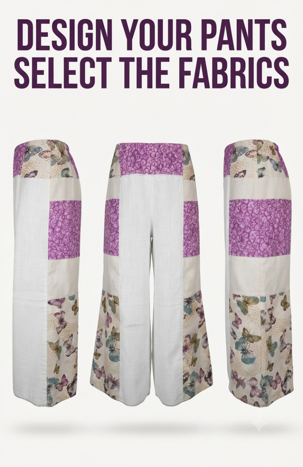 Jigsaw pants.  Made to order tie dyes.