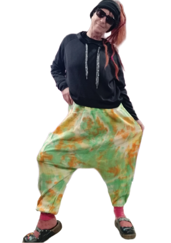 Harem Muslin Med tie dye Pants.