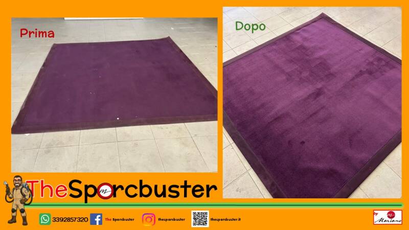 tappeto pulito prima/dopo