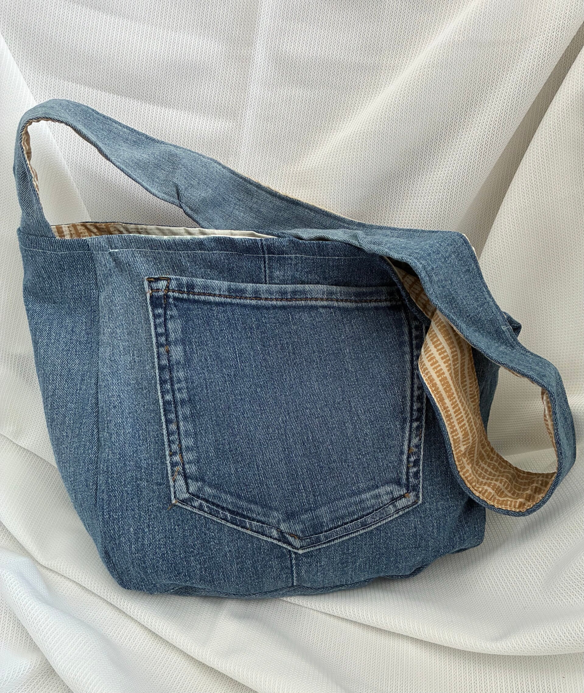 Small Upcycled handmade denim bag
