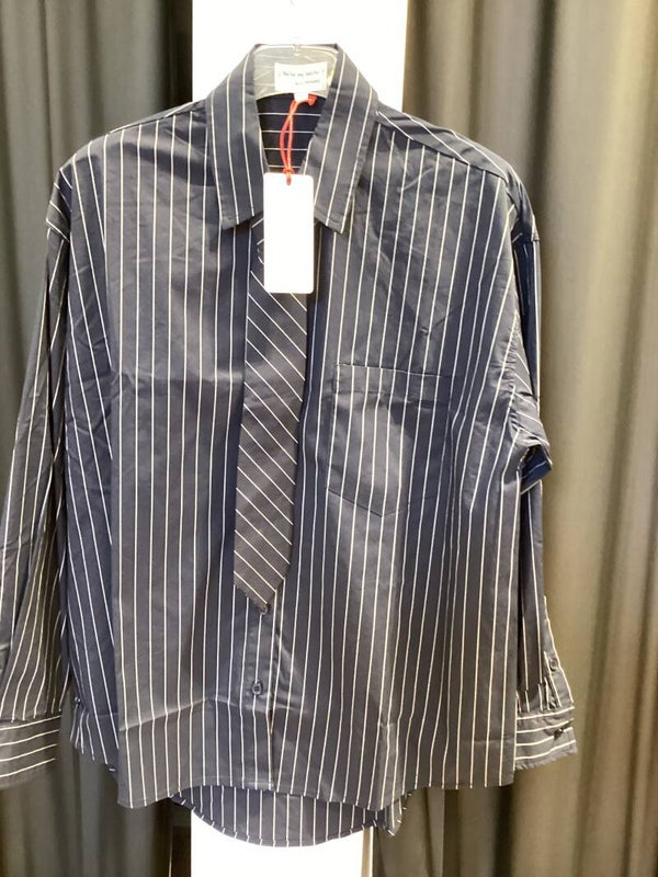 K-design blouse D791 B navy/wit