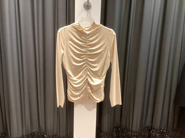 Mi Piace blouse Wrinckle A zand