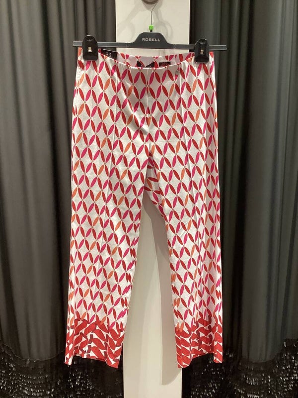 Robell broek Joella 46 - wit/rode/fuchsia