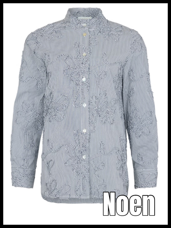 Noen blouse 8603 - grijs/wit