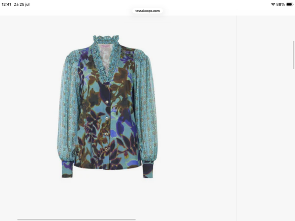 Tessa Koops top Sandra B blue print