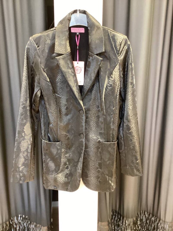 Tessa Koops blazer Shanna B snake vegan leather