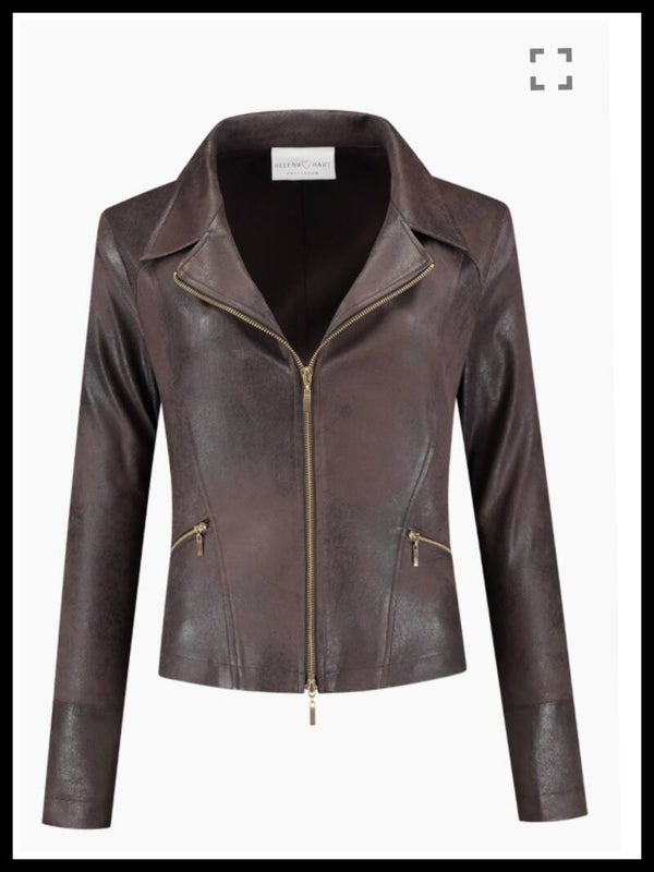 Helena Hart leatherlook biker choco 7535-B