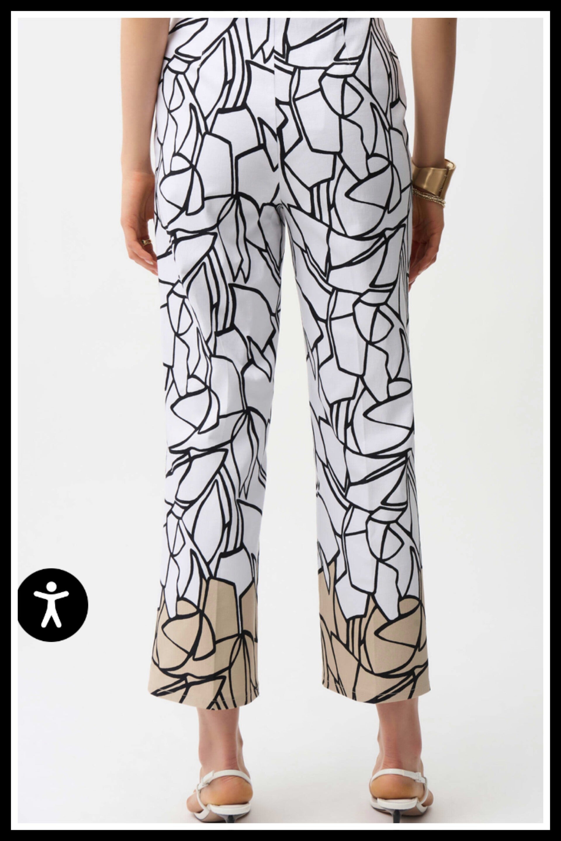 Joseph Ribkoff broek 261026 - wit/zwart/zand