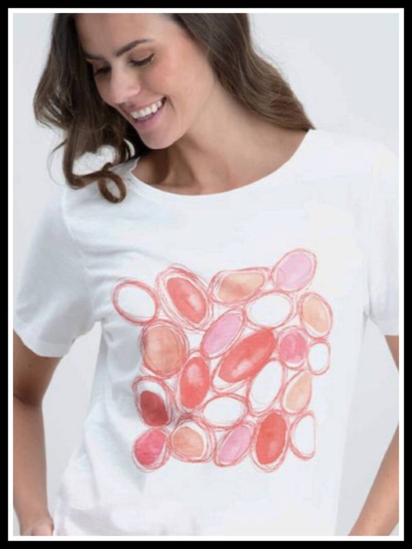 Signe Nature t-shirt 847081 wit koraal