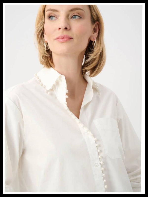 Joseph Ribkoff blouse 263923  snow white parels