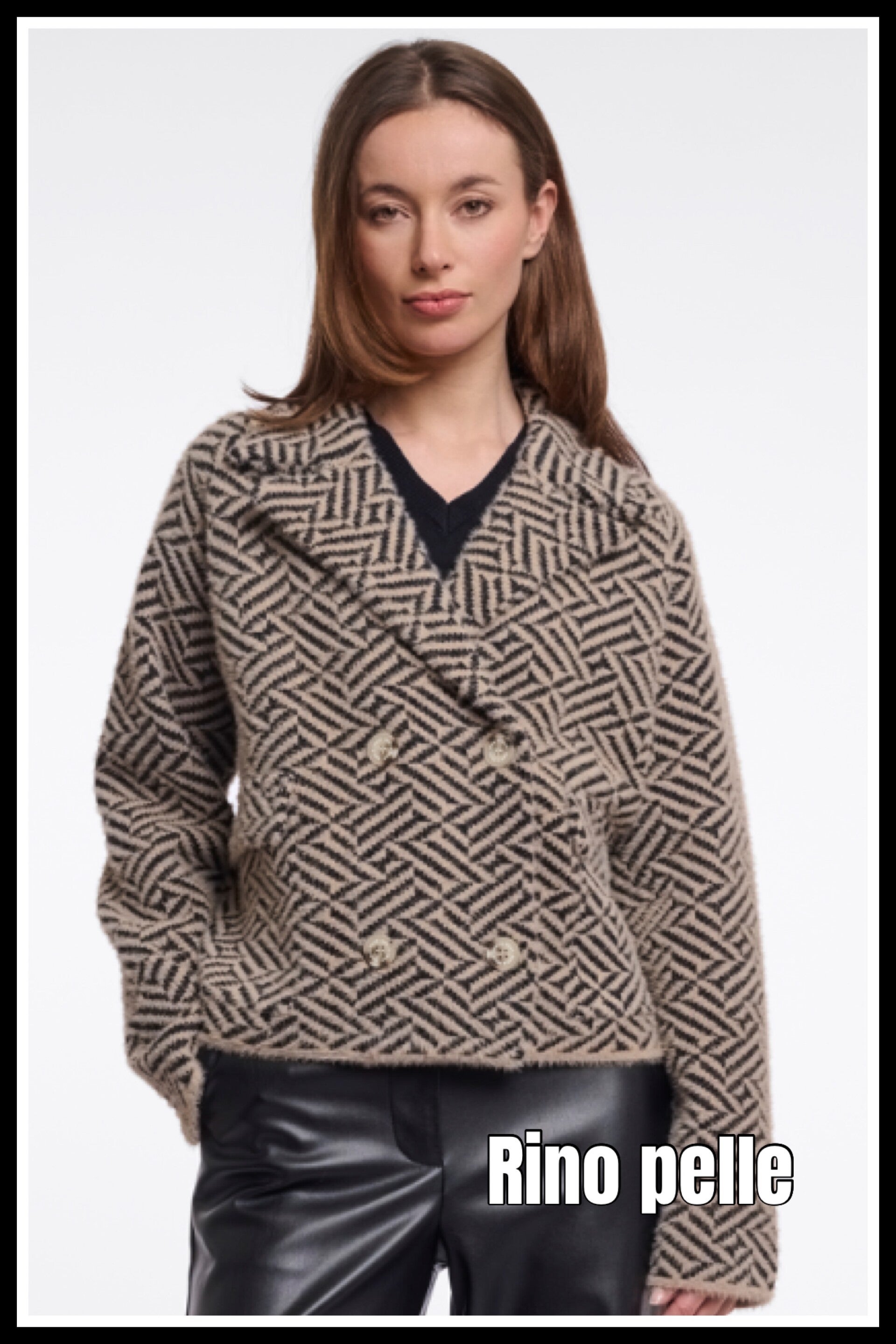 Rino Pelle vest - camel/zwart