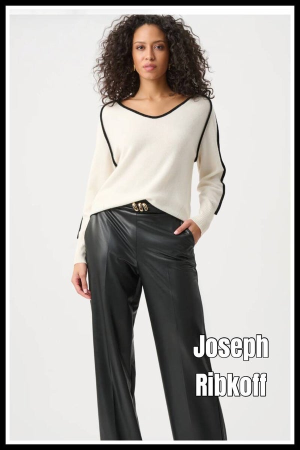 Joseph Ribkoff broek leatherlook zwart