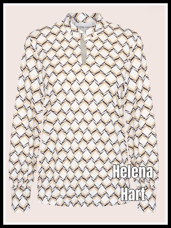 Helena Hart top 7884 print ecru