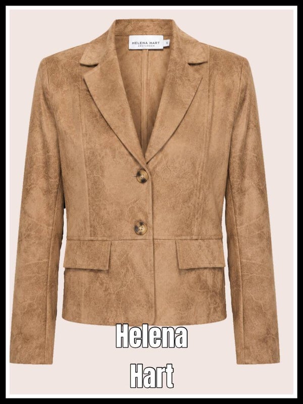 Helena Hart blazer 7832 leatherlook cameel