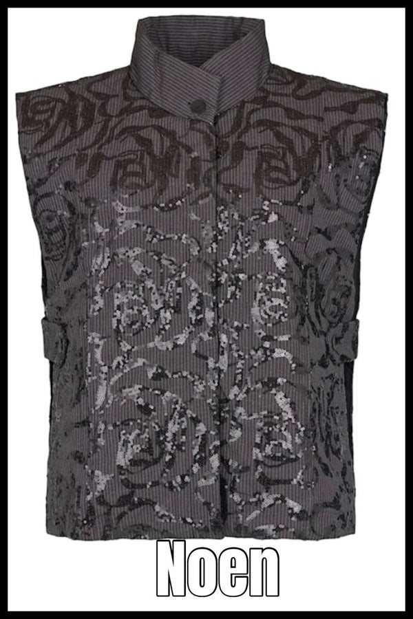 Noen Waistcoat  89616 donker grijs pajetten
