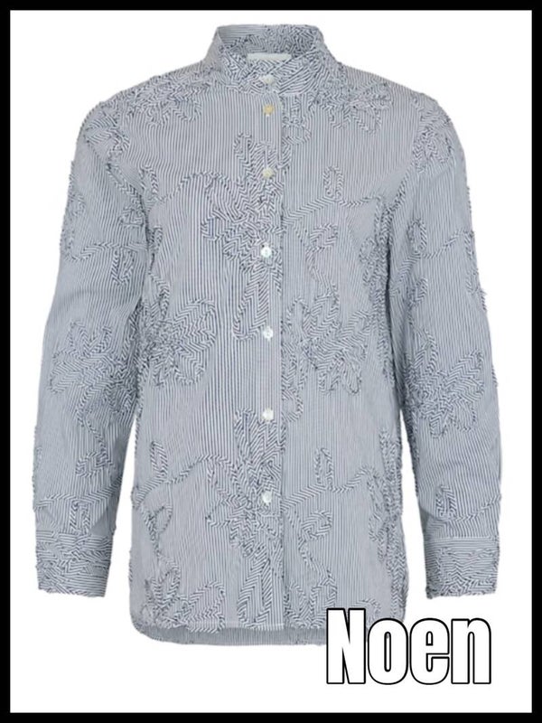 Noen blouse streep 8603 grijs/wit