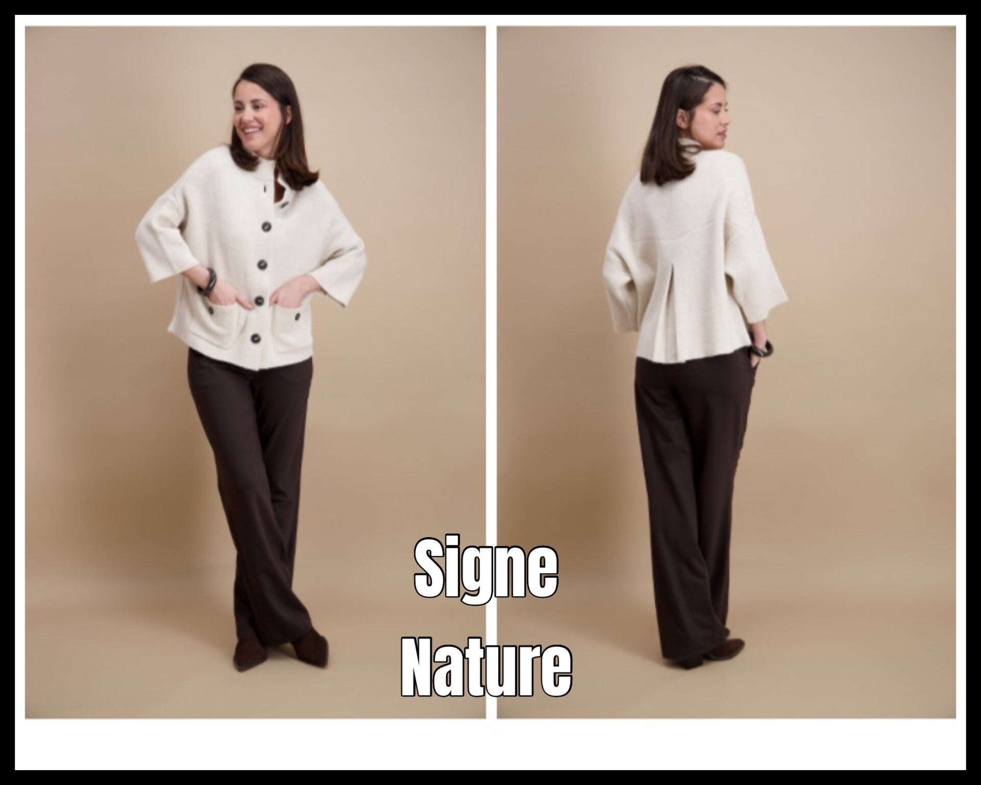 Signe cape/vest 843133 A - licht zand
