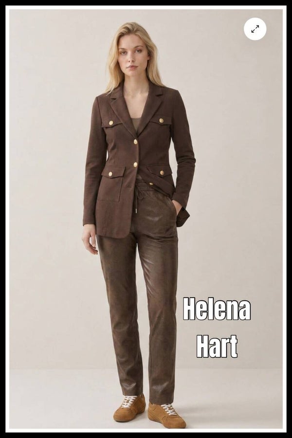Helena Hart broek 7827 A choco vegan leather