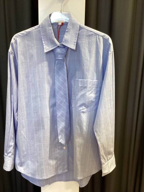 K-design blouse D 791 A blue/wit